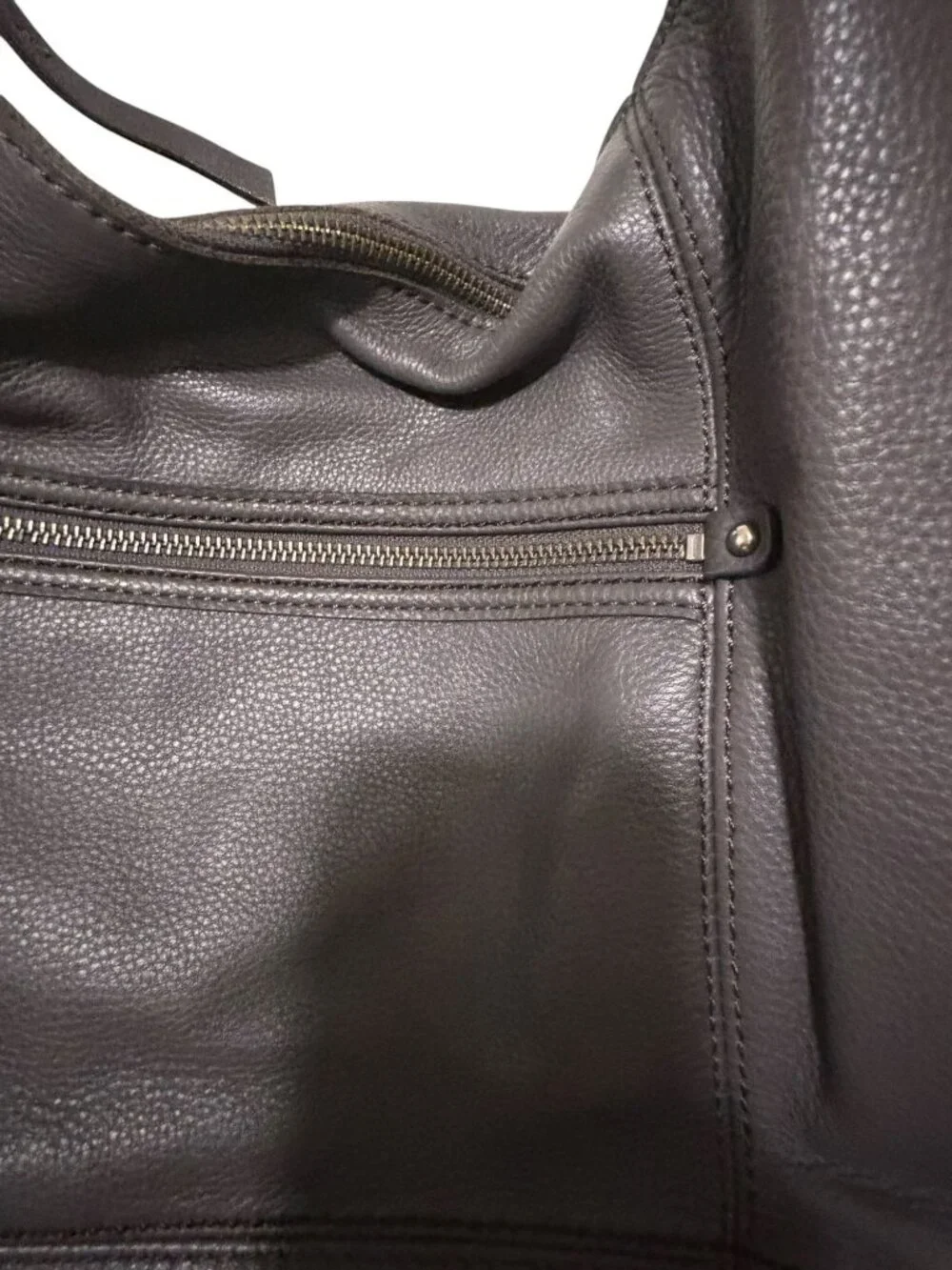 The Sak Slate Leather Sequoia Hobo Shoulder Bag Purse Zipper Closure - Picture 5 of 14